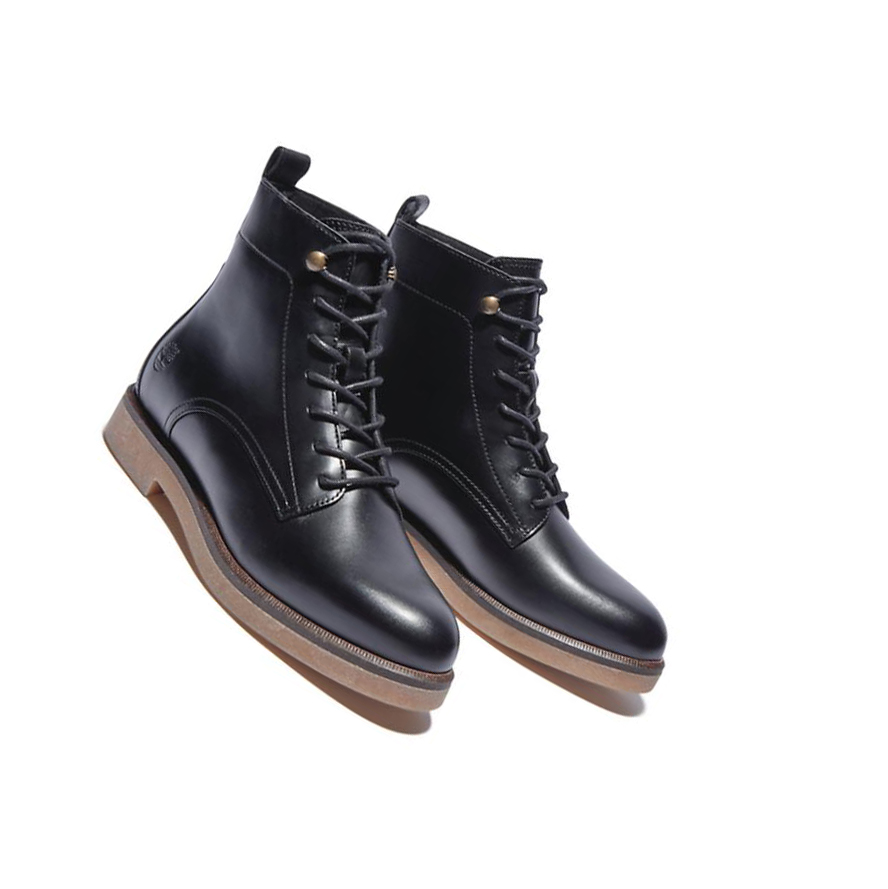 Timberland Cambridge Square δαντελα-up χειμωνιατικα μποτακια γυναικεια μαυρα | GR-WTS0391