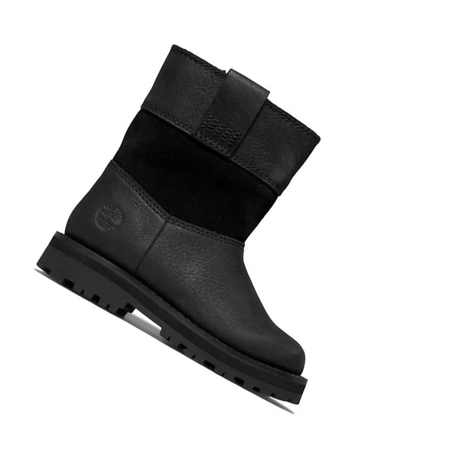 Timberland Courma Kid Pull-on Original 6-inch Boots παιδικα μαυρα | GR-HSW9763