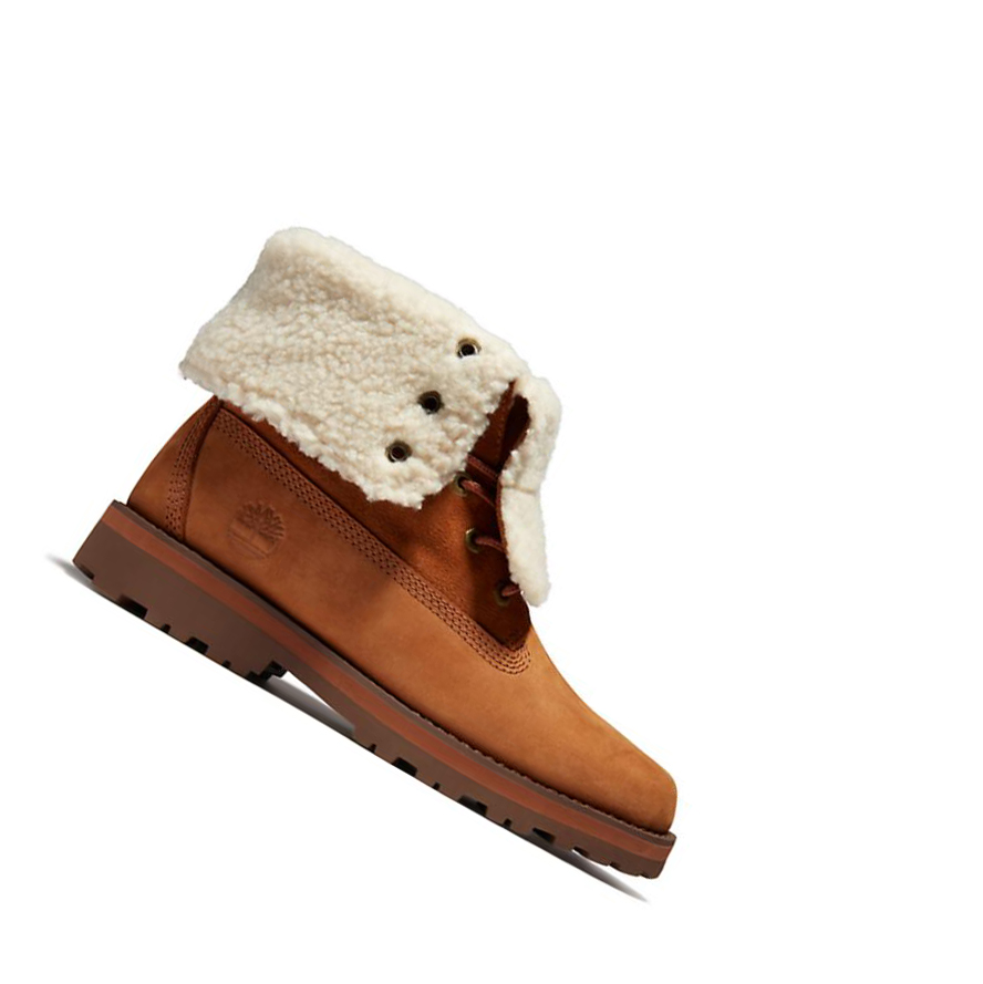 Timberland Courma Kid Roll-Top Original 6-inch Boots παιδικα ανοιχτο καφε | GR-FZY8394