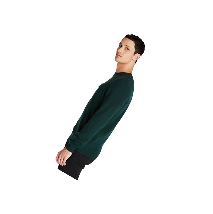 Timberland Crewneck Pocket Jumper Πουλόβερ ανδρικα πρασινο | GR-BCH3257