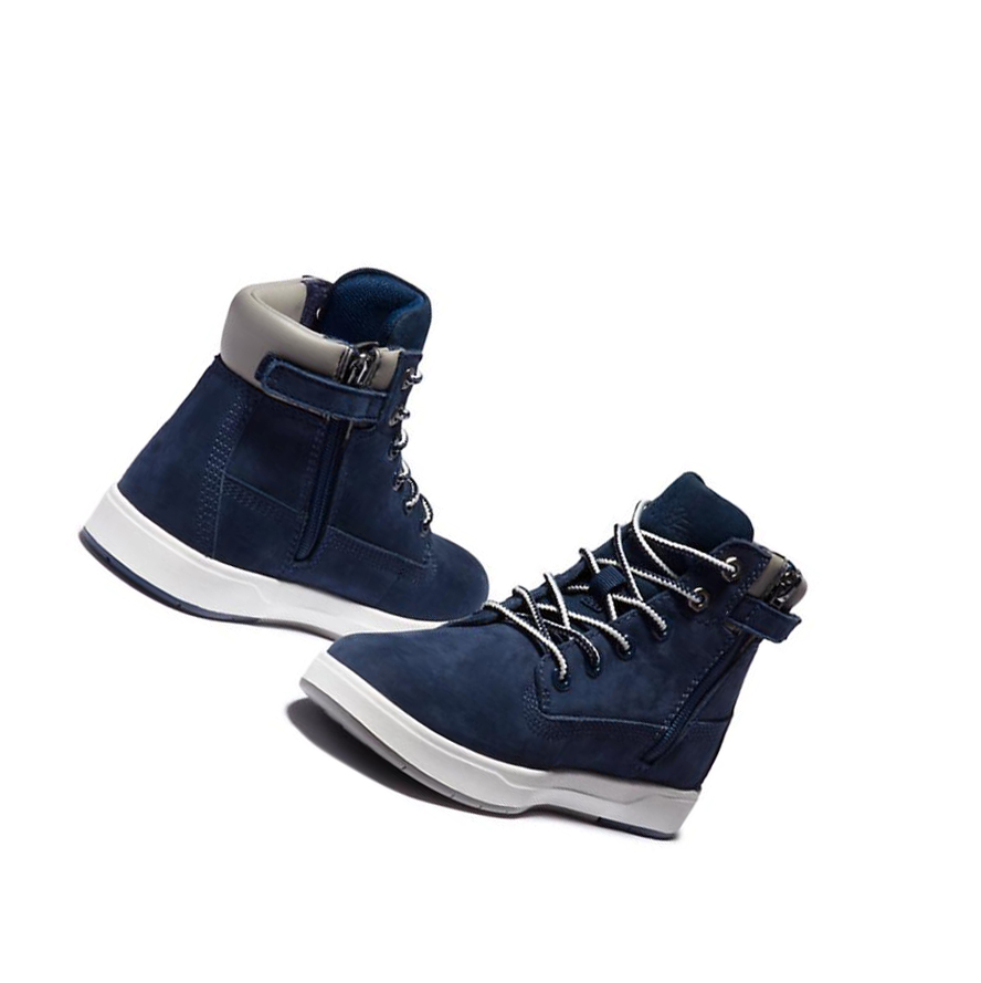 Timberland Davis Square Side-zip Original 6-inch Boots παιδικα σκουρο μπλε | GR-ONS9740