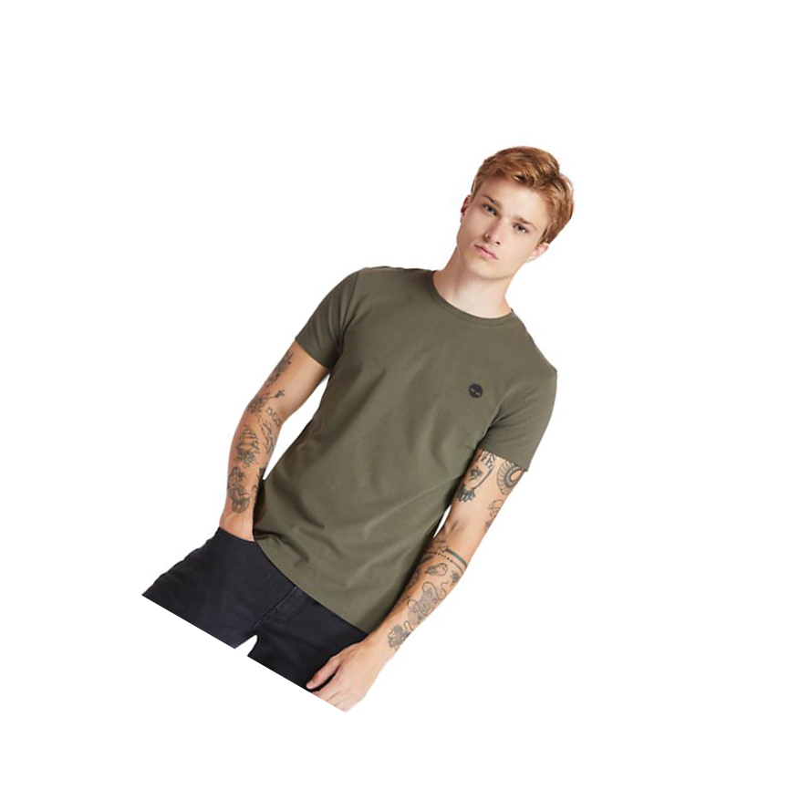 Timberland Dunstan River Crew Tee μπλουζακια ανδρικα σκούρο πρασινο | GR-BAZ6701