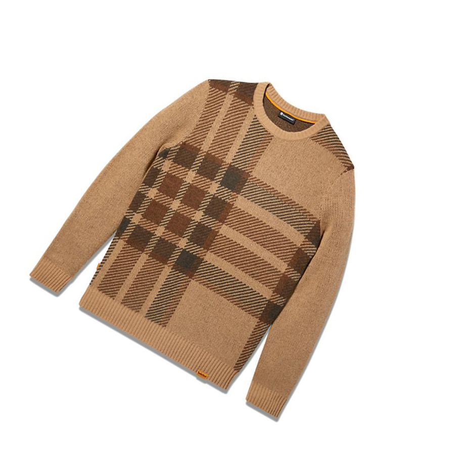 Timberland EK+ Intarsia Crewneck Πουλόβερ ανδρικα καφε | GR-JZC6749