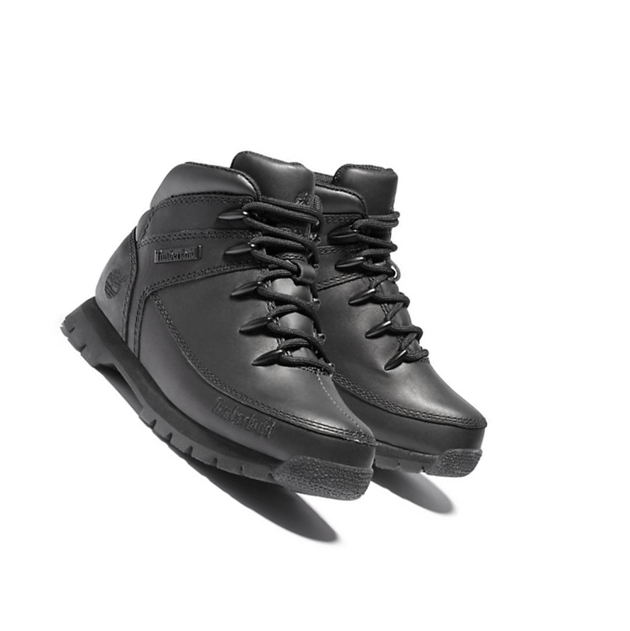 Timberland Euro Sprint Full-grain Mid Hiker μποτακια πεζοποριασ παιδικα μαυρα | GR-URV8426