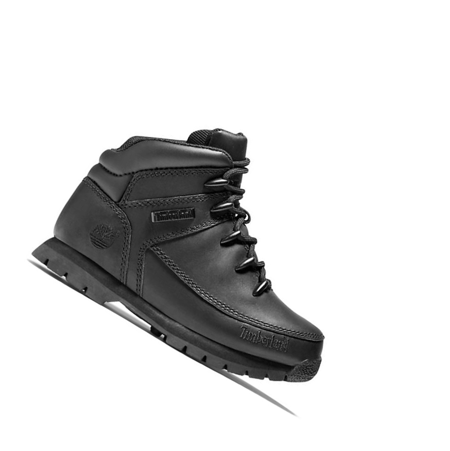 Timberland Euro Sprint Full-grain Mid Hiker μποτακια πεζοποριασ παιδικα μαυρα | GR-URV8426