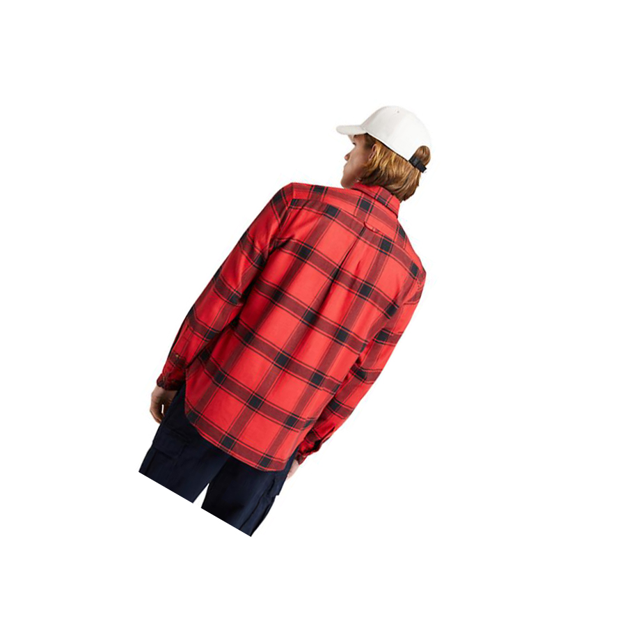 Timberland Heavy Flannel Checked πουκαμισα ανδρικα κοκκινα | GR-QAH8531