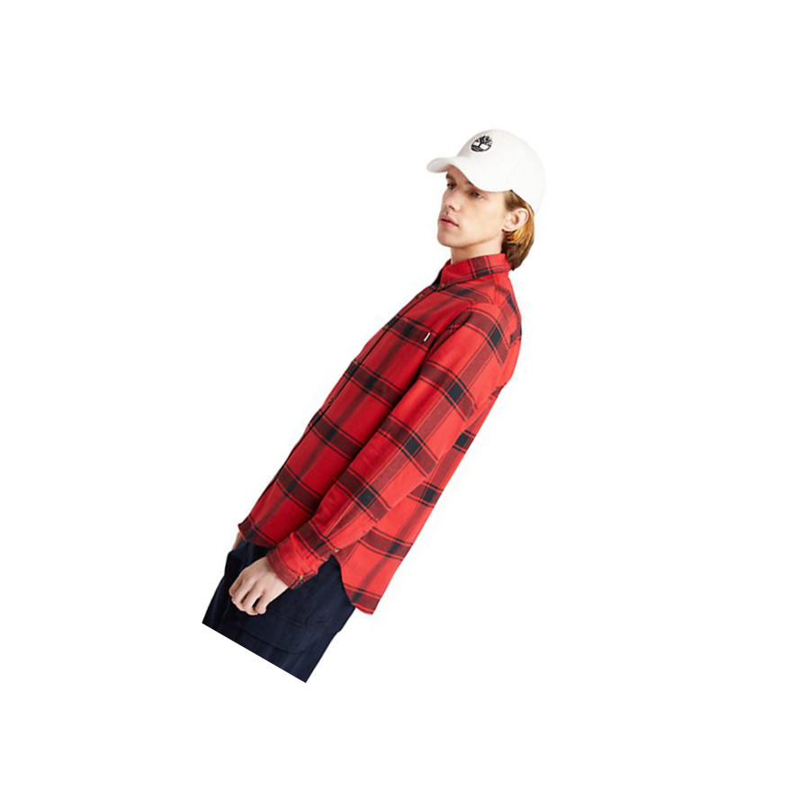 Timberland Heavy Flannel Checked πουκαμισα ανδρικα κοκκινα | GR-QAH8531