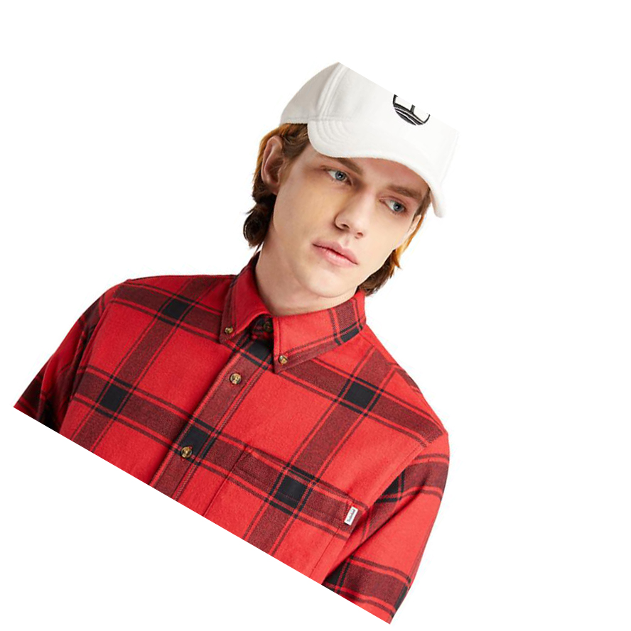 Timberland Heavy Flannel Checked πουκαμισα ανδρικα κοκκινα | GR-QAH8531