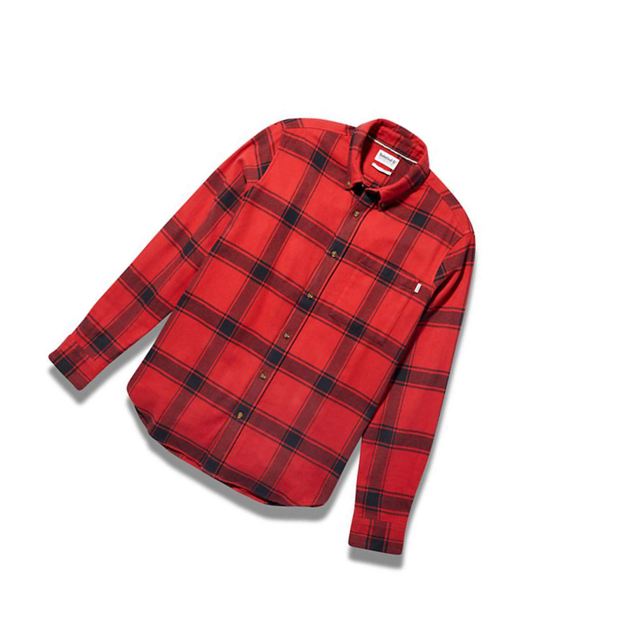 Timberland Heavy Flannel Checked πουκαμισα ανδρικα κοκκινα | GR-QAH8531