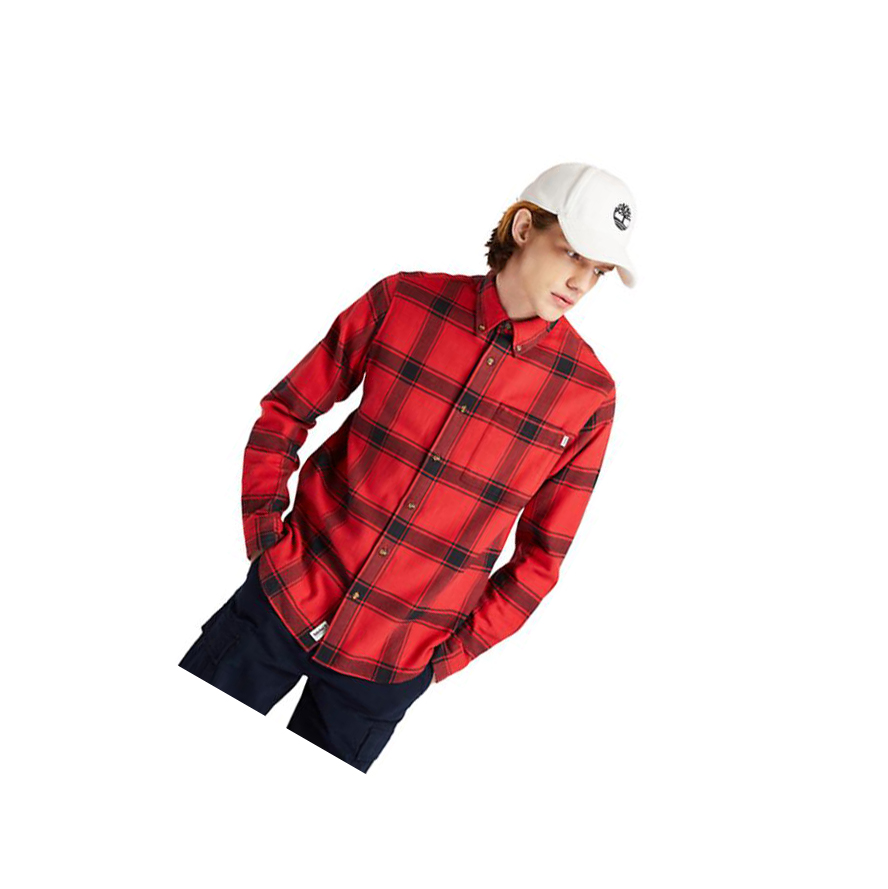 Timberland Heavy Flannel Checked πουκαμισα ανδρικα κοκκινα | GR-QAH8531