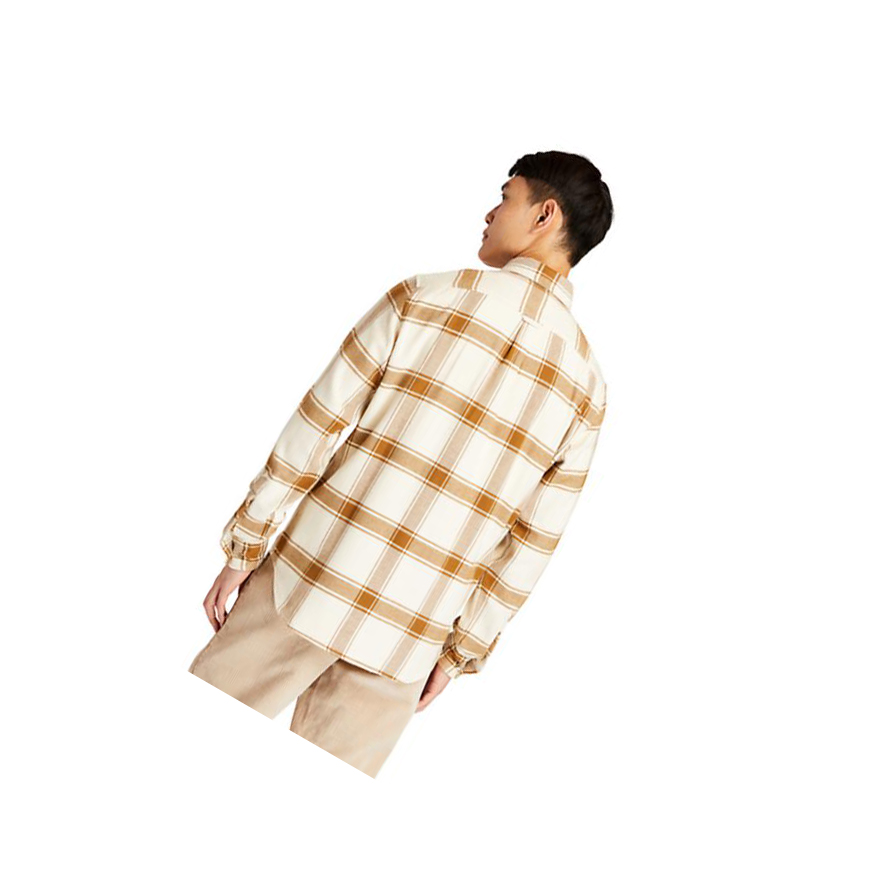 Timberland Heavy Flannel Checked πουκαμισα ανδρικα Μπεζ | GR-UYW2967