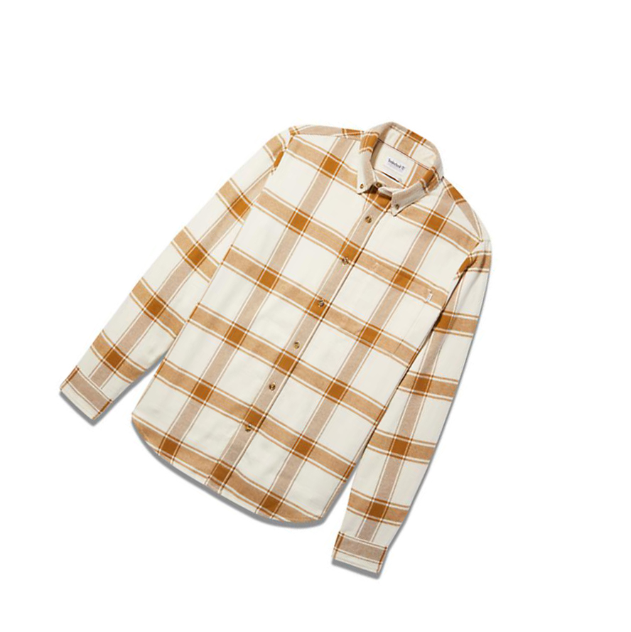 Timberland Heavy Flannel Checked πουκαμισα ανδρικα Μπεζ | GR-UYW2967