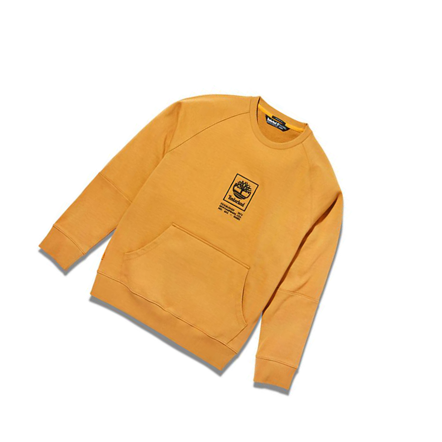 Timberland Heavyweight Crewneck Logo φουτερ ανδρικα κίτρινα | GR-ZTW2516