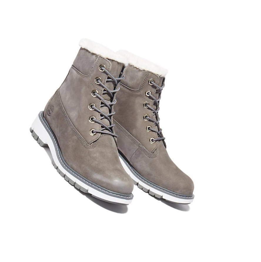 Timberland Lucia Way επενδυση Original 6-inch Boots γυναικεια γκρι | GR-LJW2618