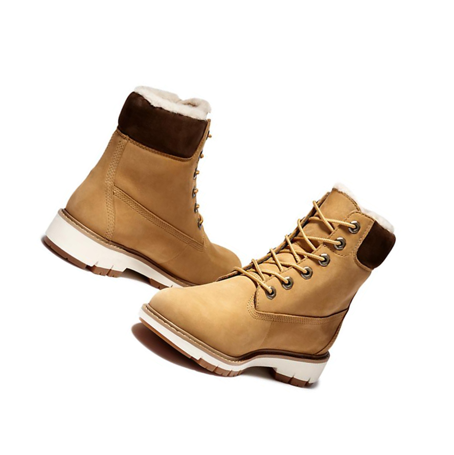 Timberland Lucia Way επενδυση Original 6-inch Boots γυναικεια κίτρινα | GR-MHX6301