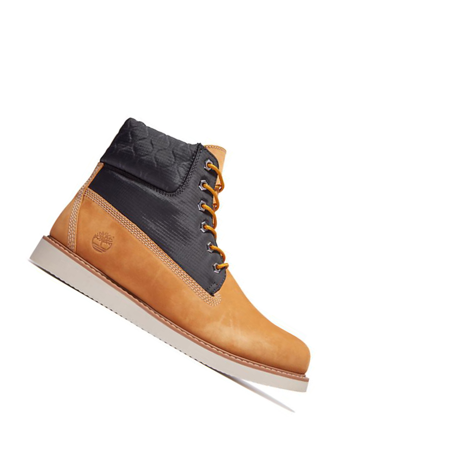 Timberland Newmarket II 6 Inch Quilted χειμωνιατικα μποτακια ανδρικα κίτρινα | GR-MNH9174