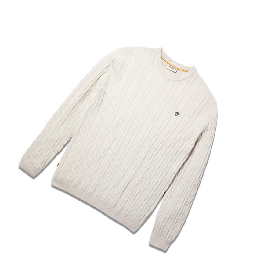 Timberland Phillips Brook Cable-knit Πουλόβερ ανδρικα ασπρα | GR-BCH3954