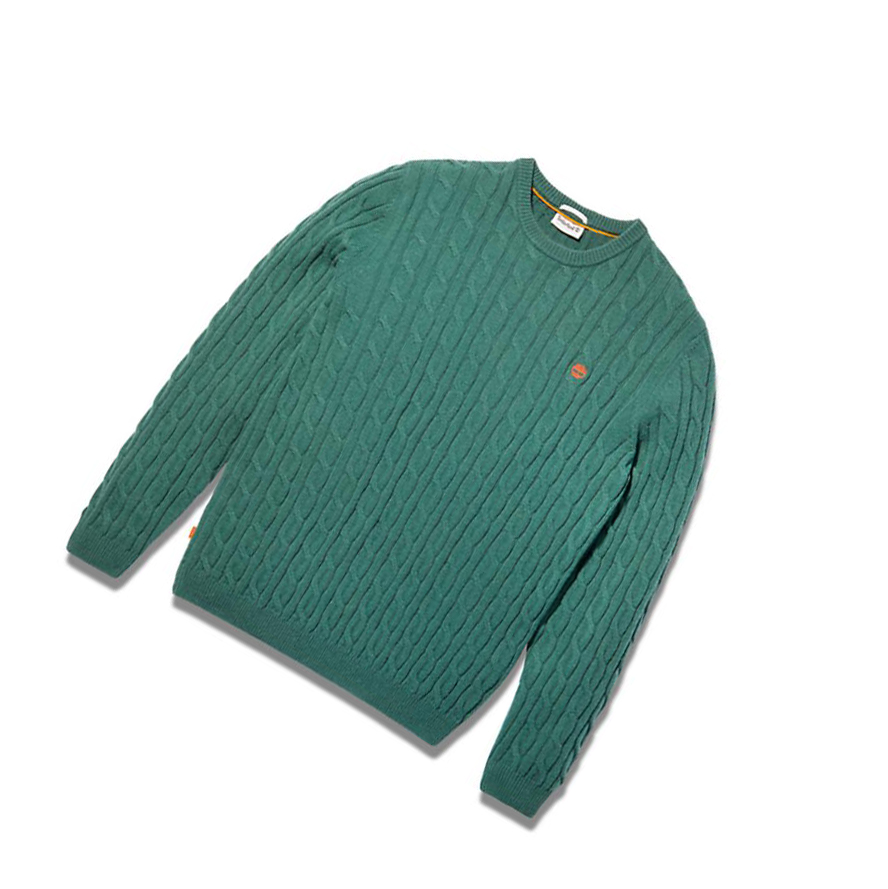 Timberland Phillips Brook Cable-knit Πουλόβερ ανδρικα πρασινο | GR-KEZ3850