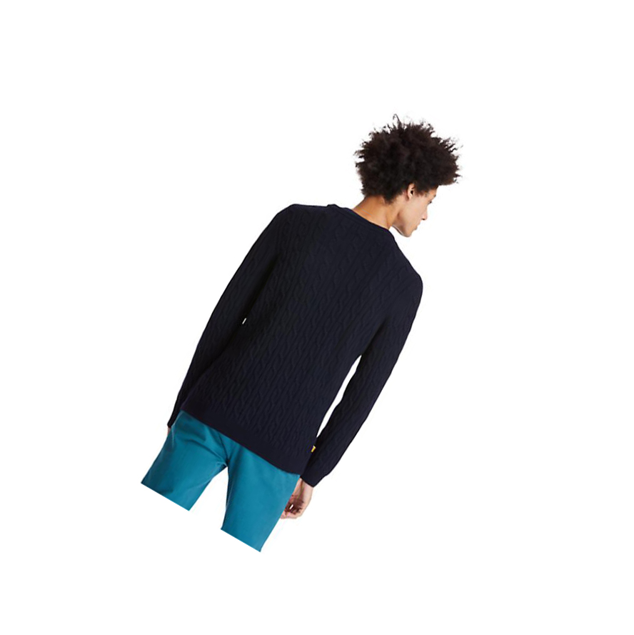 Timberland Phillips Brook Cable-knit Πουλόβερ ανδρικα σκουρο μπλε | GR-SLX5941