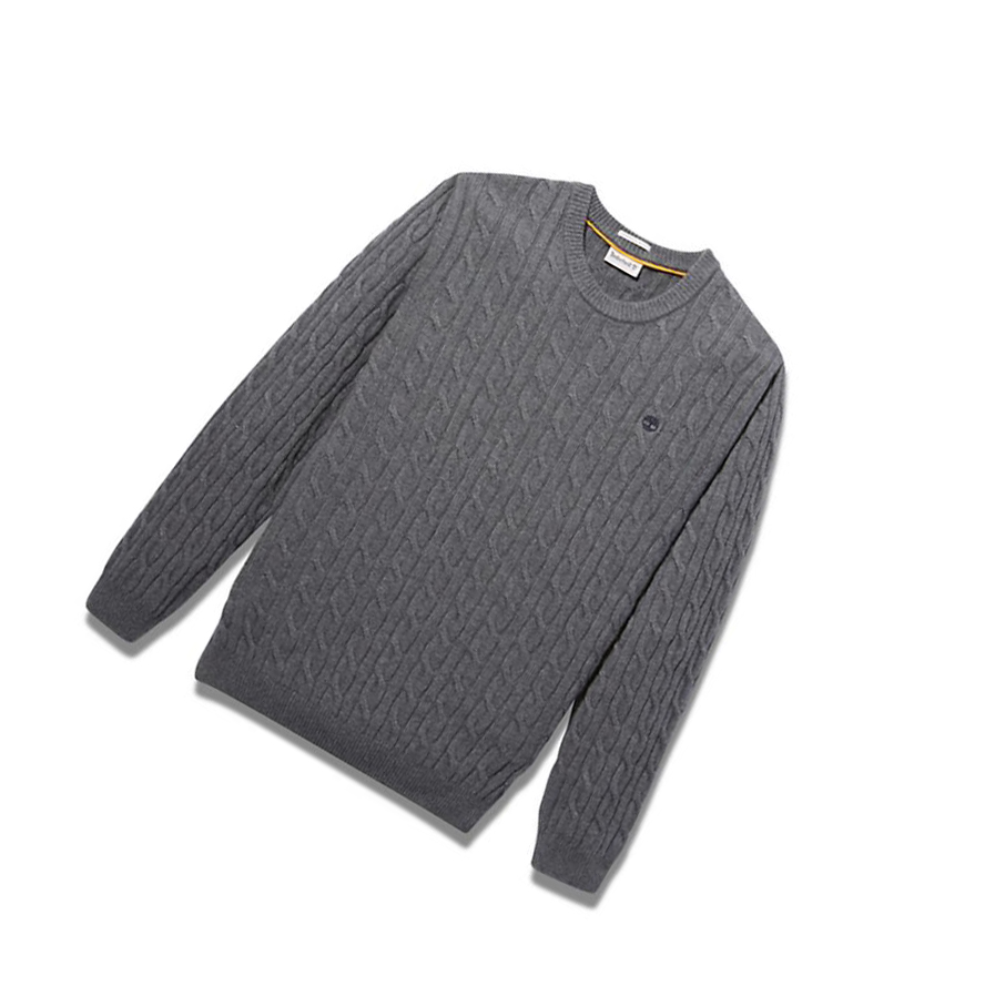 Timberland Phillips Brook Cable-knit Πουλόβερ ανδρικα σκούρο γκρι | GR-UBH3867