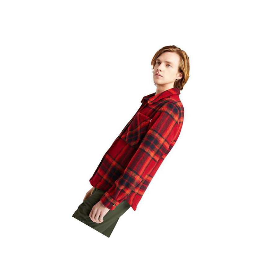 Timberland Plaid Fleece πουκαμισα ανδρικα κοκκινα | GR-YRO7418