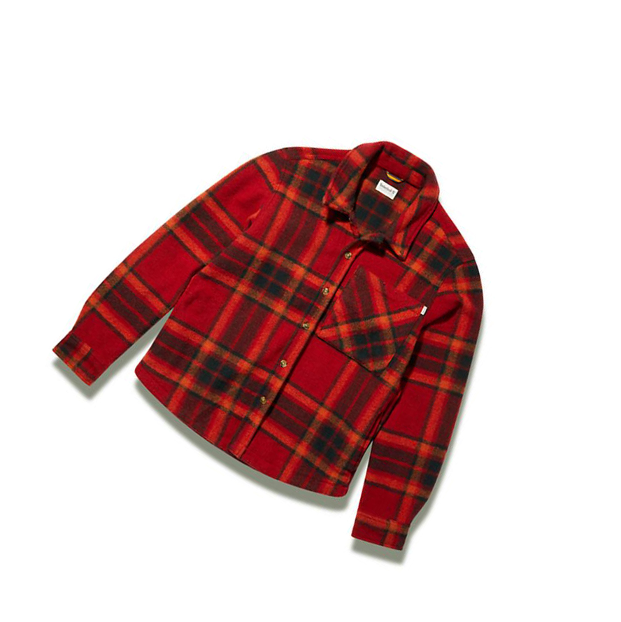 Timberland Plaid Fleece πουκαμισα ανδρικα κοκκινα | GR-YRO7418