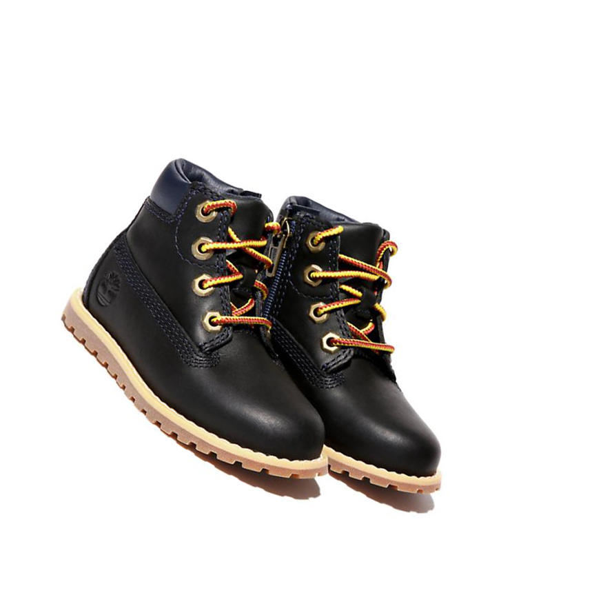 Timberland Pokey Pine Side-Zip Original 6-inch Boots παιδικα σκουρο μπλε | GR-BCK6813