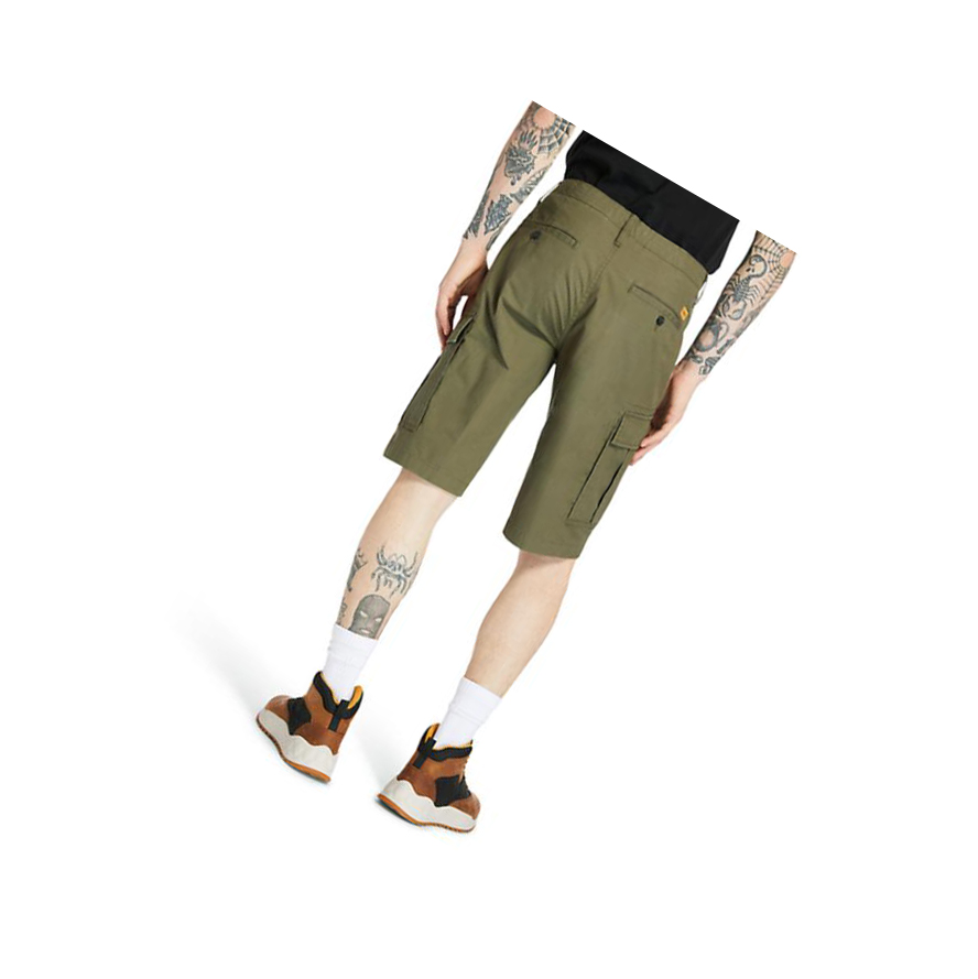 Timberland Poplin Cargo Shorts παντελονι ανδρικα σκούρο πρασινο | GR-WIA5316