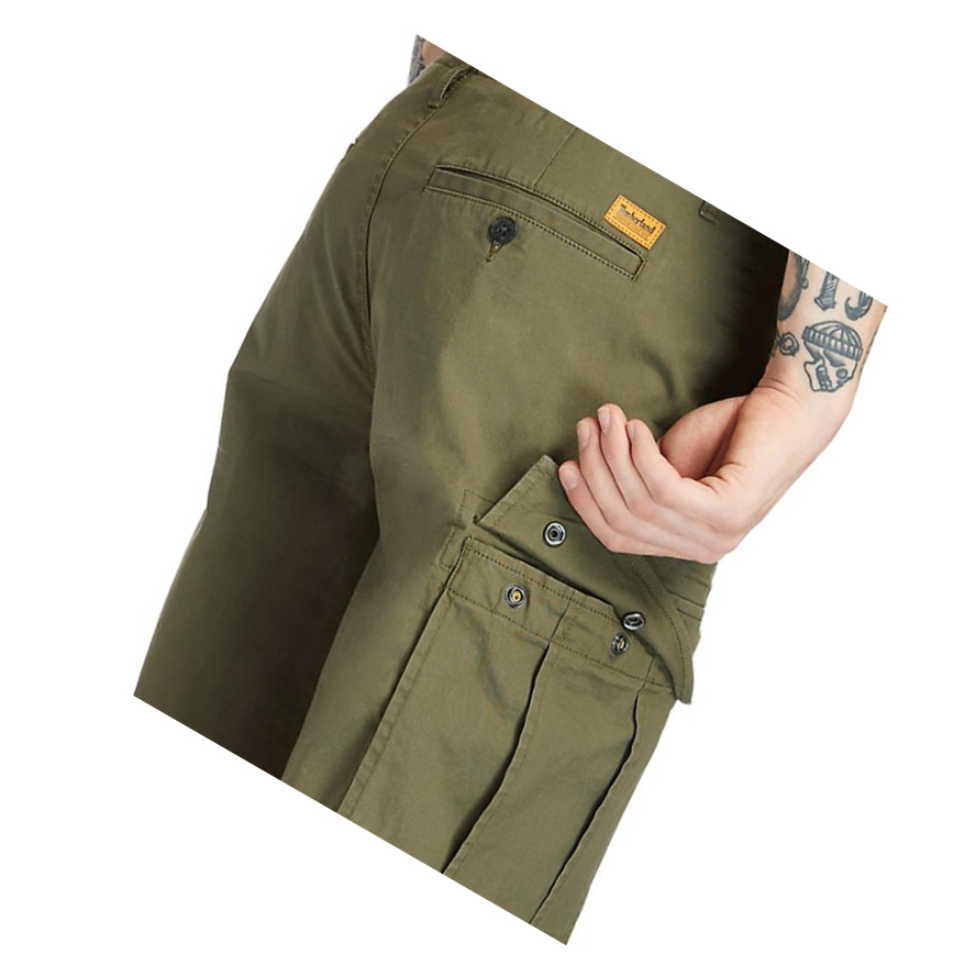 Timberland Poplin Cargo Shorts παντελονι ανδρικα σκούρο πρασινο | GR-WIA5316