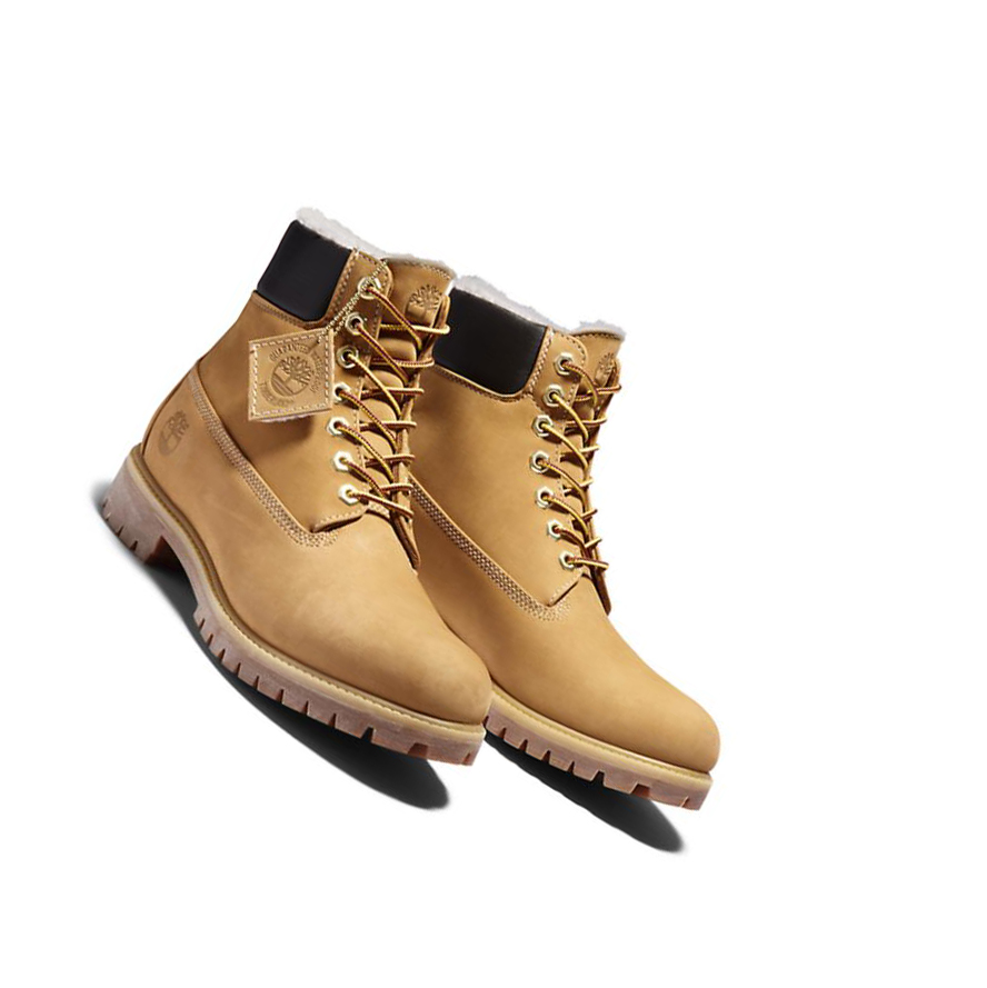 Timberland Premium Warm-lined Original 6-inch Boots ανδρικα κίτρινα | GR-FDQ8760