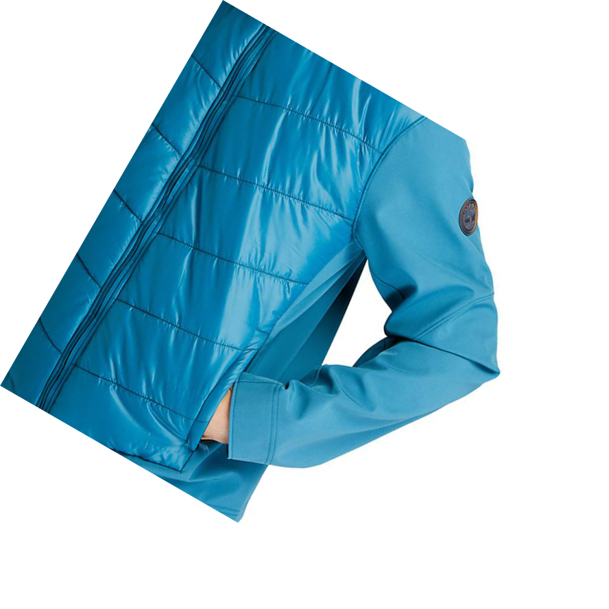 Timberland Soft-Shell Quilted-Υβρίδιο μπουφαν ανδρικα Teal | GR-SHW1079