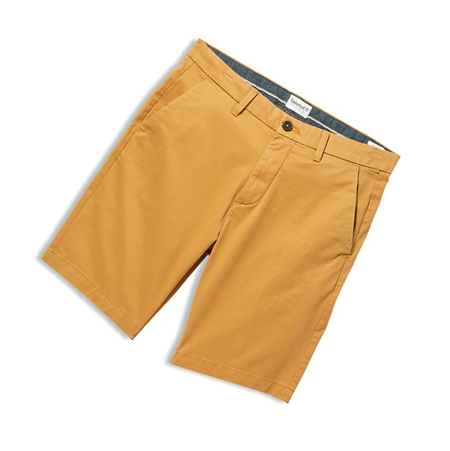 Timberland Squam Lake Stretch Chino σορτσ ανδρικα σκούρο κίτρινα | GR-XZD0698