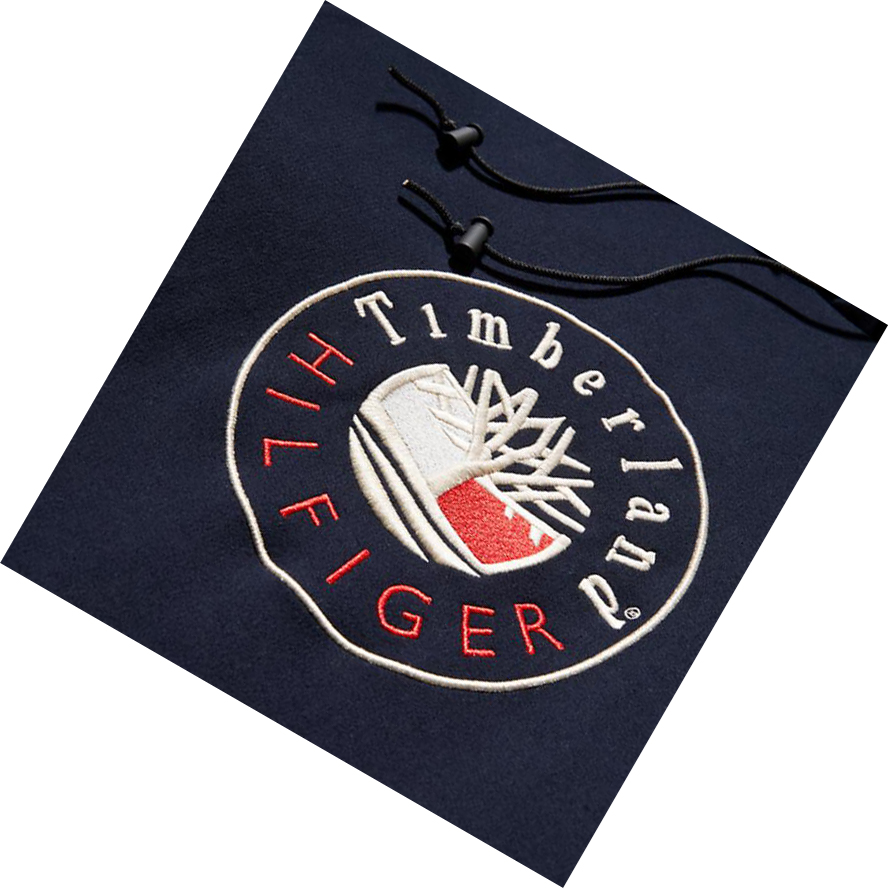 Timberland Tommy Hilfiger x Timberland® Re-imagined φουτερ με κουκουλα ανδρικα μπλε | GR-KPQ4203