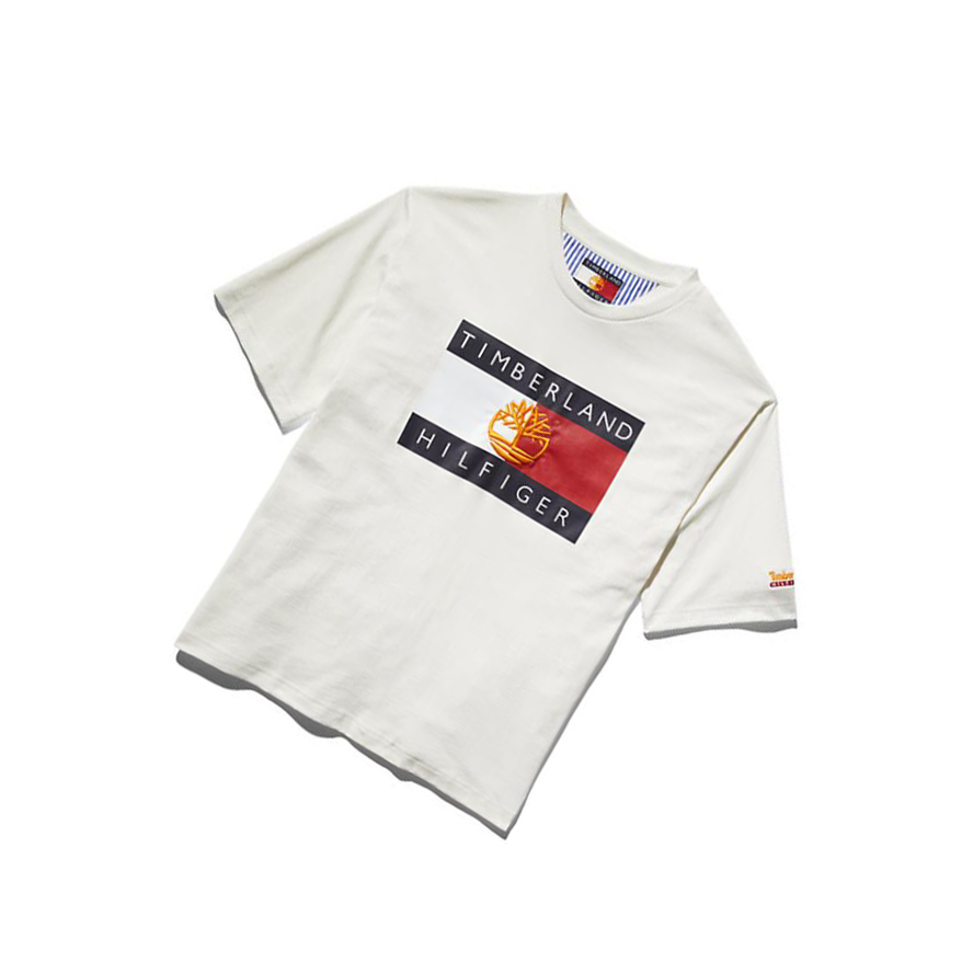 Timberland Tommy Hilfiger x Timberland® Re-Mixed Flag μπλουζακια ανδρικα μπλε | GR-PKY6193