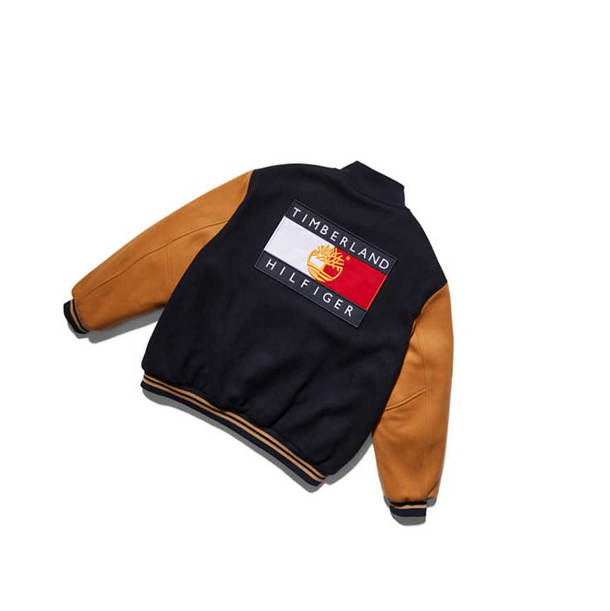 Timberland Tommy Hilfiger x Timberland® Re-Mixed Reversible Varsity μπουφαν ανδρικα μπλε | GR-WJF0632