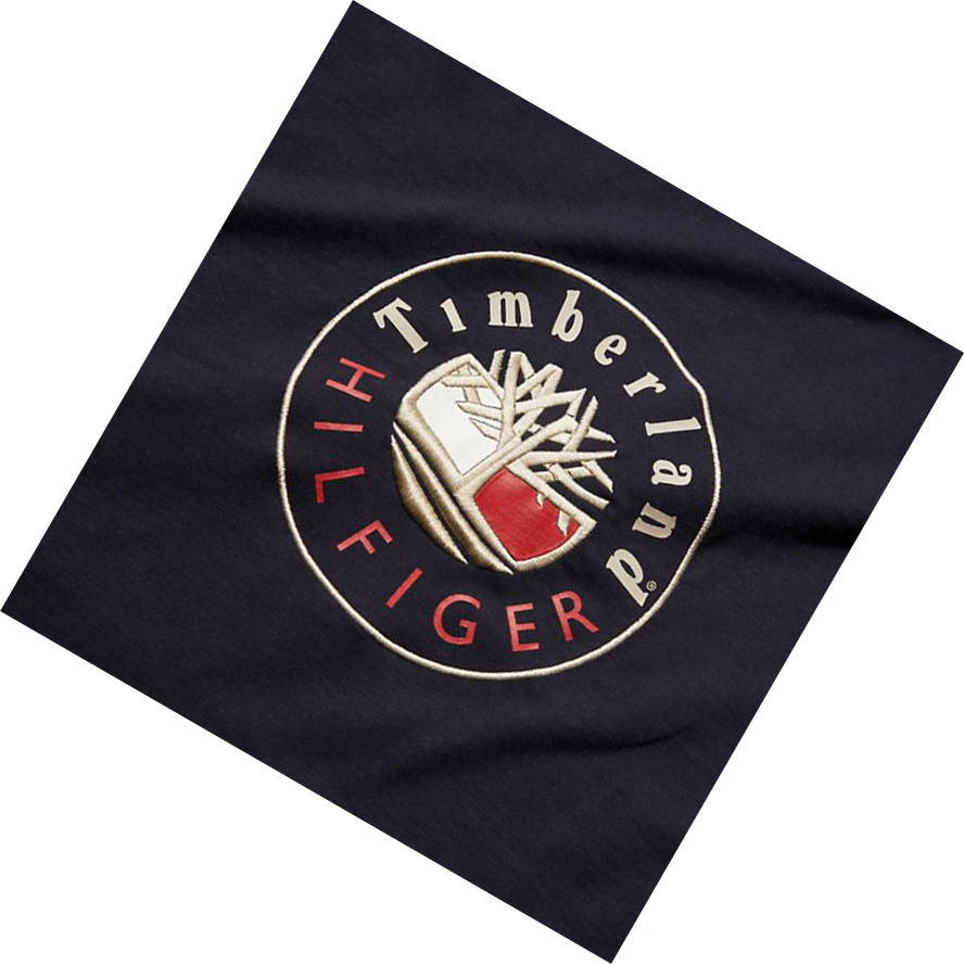 Timberland Tommy Hilfiger x Timberland® Re-imagined Logo μπλουζακια ανδρικα μπλε | GR-ZGI4379