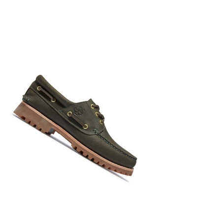 Timberland Authentic 3-Eye παπουτσια ιστιοπλοιας ανδρικα σκούρο πρασινο | GR-XIT7819