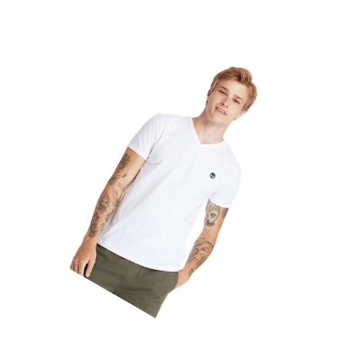 Timberland Dunstan River V-Neck μπλουζακια ανδρικα ασπρα | GR-VYI7548