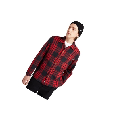 Timberland Heavy Herringbone-plaid πουκαμισα ανδρικα κοκκινα | GR-PKZ5781