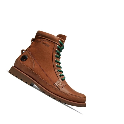 Timberland Moto Guzzi x Timberland® Original δερματινα Original 6-inch Boots ανδρικα καφε | GR-GFJ9681