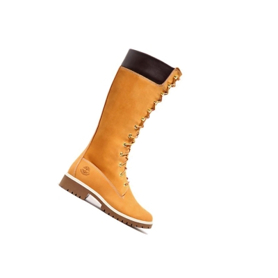 Timberland Premium14 Inch χειμωνιατικα μποτακια γυναικεια κίτρινα | GR-KQM1546