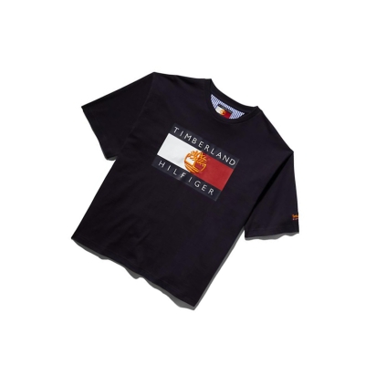 Timberland Tommy Hilfiger x Timberland® Re-Mixed Flag μπλουζακια ανδρικα μπλε | GR-RJG3154